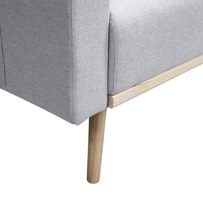 Easton fabric sofa gray with wood legs on Tampa Home & Garden Store