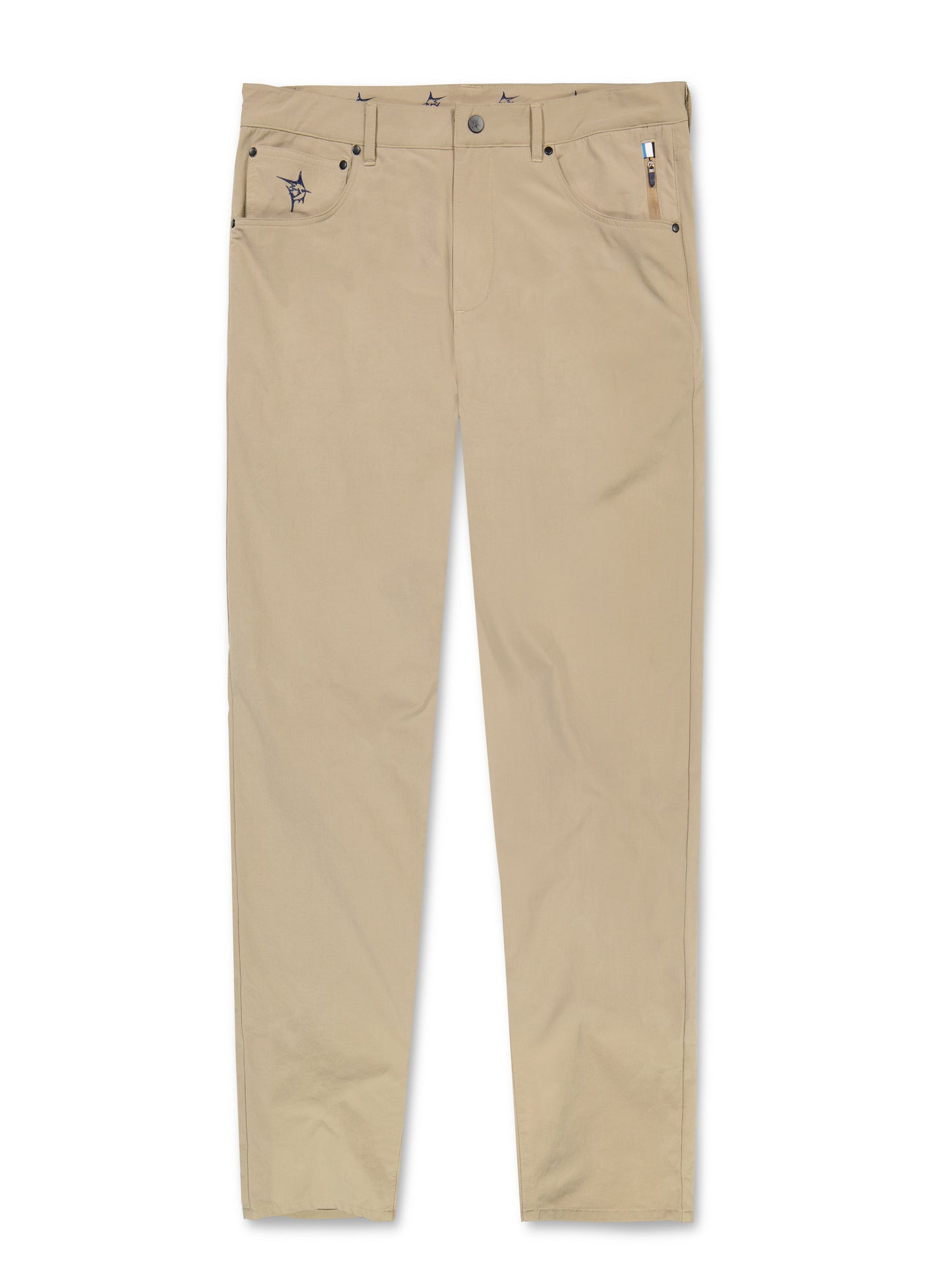 Seaport Pants by White Water Life in khaki with logo embroidery front pocket on Tampa Home & Garden Store