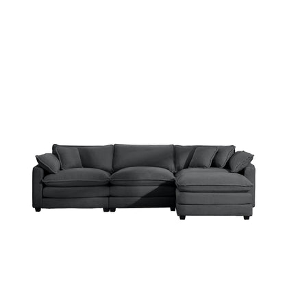 Dark gray oversized modular sofa with ottoman, deep cushions, low back, 3-piece living room set on Tampa Home & Garden Store