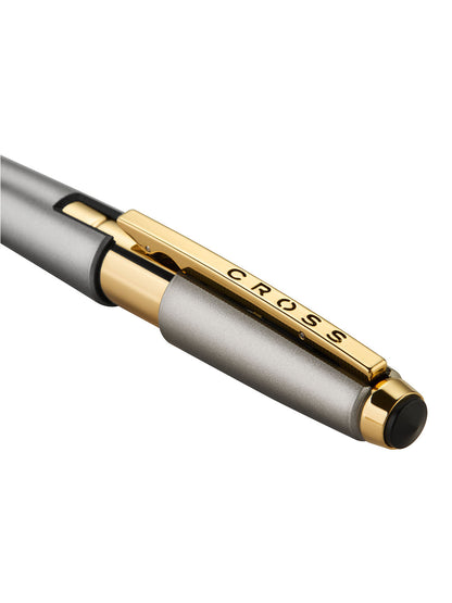 Edge Sonic Titanium Lacquer Selectip rollerball pen with gold PVD clip and gray body on Tampa Home & Garden Store