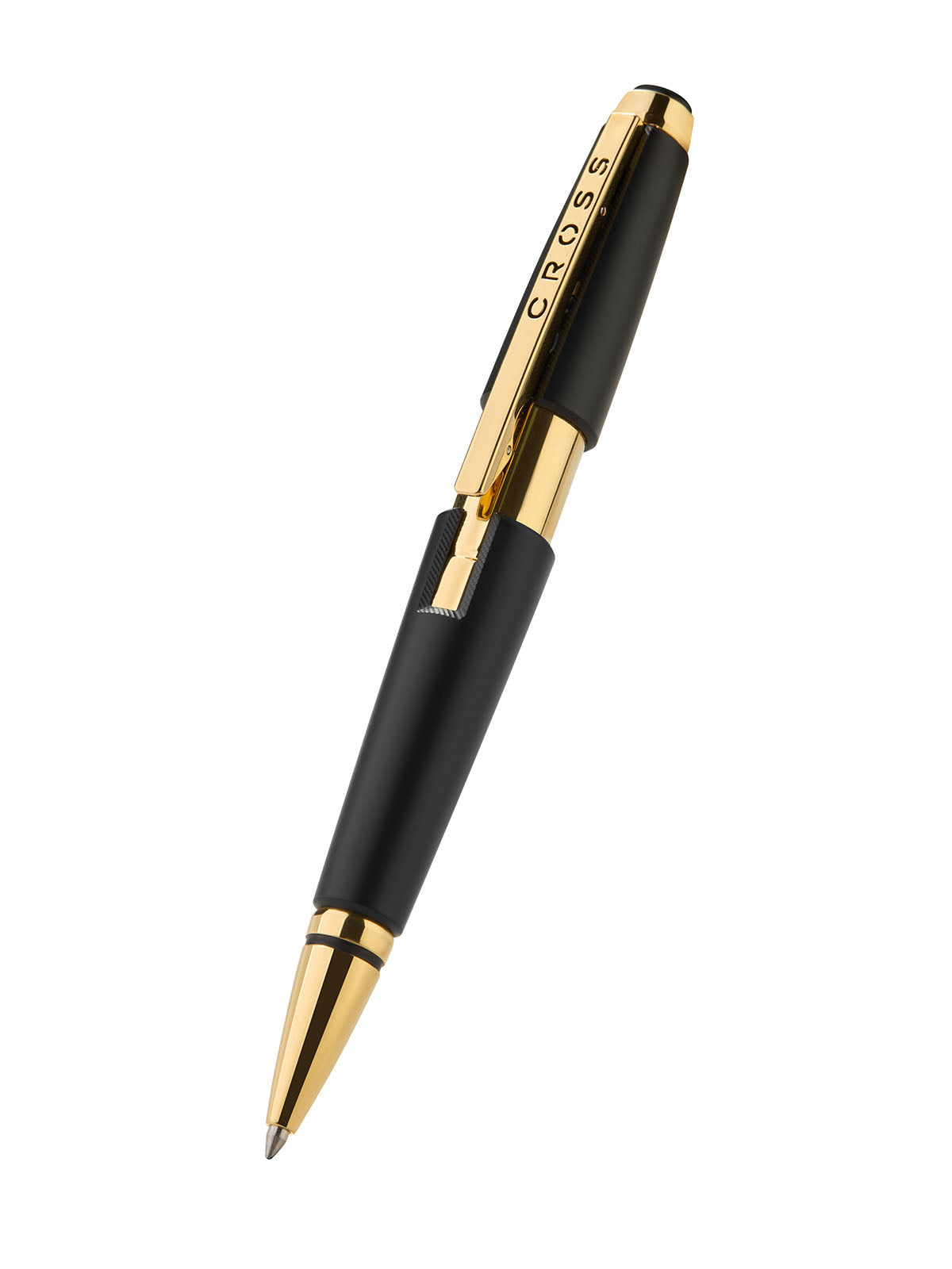 Cross Edge matte black lacquer rollerball pen with gold PVD accents Selectip A.T. Cross on Tampa Home & Garden Store