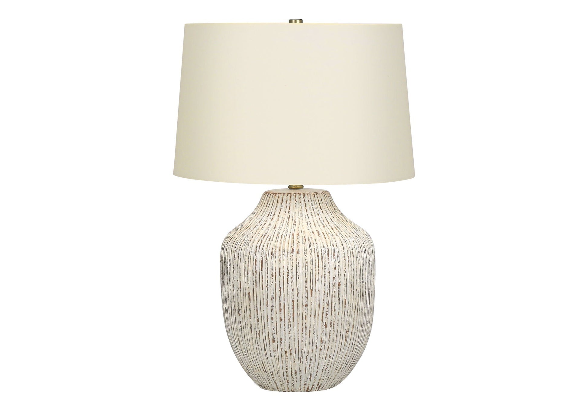 Table lamp ceramic base with vertical ribbed texture and cream shade, HouseOfZazla on Tampa Home & Garden Store