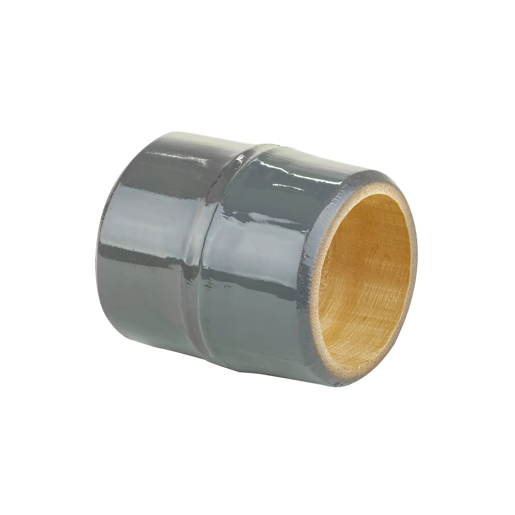 Brazilian Bamboo Napkin Ring gray exterior with natural bamboo interior by Talah Home on Tampa Home & Garden Store
