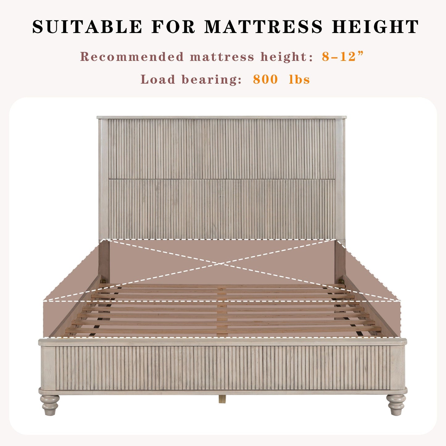 Solid Wood Platform Bed and the Tall Headboard