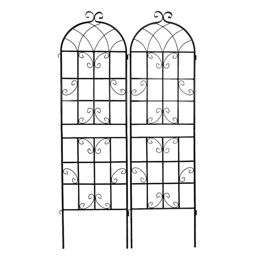 Metal Garden Rustproof Trellis for Climbing Plants arch panels with black finish decor on Tampa Home & Garden Store