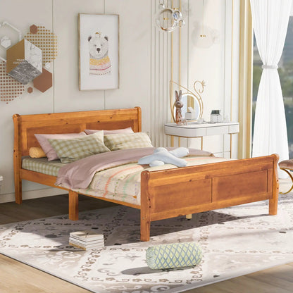 Wood platform bed frame with headboard and footboard, slat support, Unique Piece Furniture on Tampa Home & Garden Store