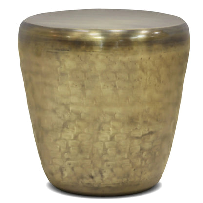 Garvy Handcrafted Solid Metal Drum Side Table