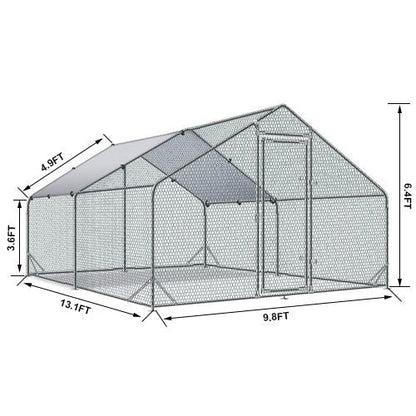Large Metal Chicken Coop and Waterproof Cover