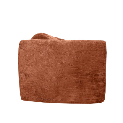 140-inch modern curved sectional sofa with chaise in rust textured fabric on Tampa Home & Garden Store
