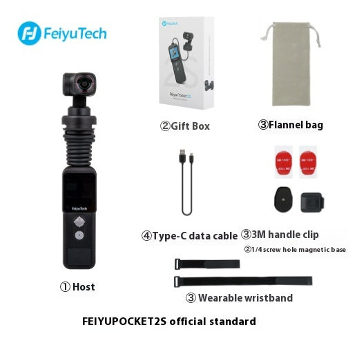 Pocket2S gimbal with 4K camera, magnetic base, FeiyuTech, includes gift box and flannel bag on Tampa Home & Garden Store