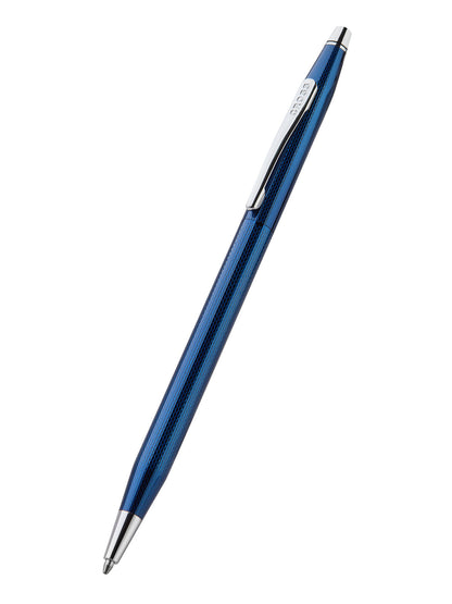 Classic Century cobalt blue engraved diamond-pattern ballpoint pen by A.T. Cross with clip on Tampa Home & Garden Store