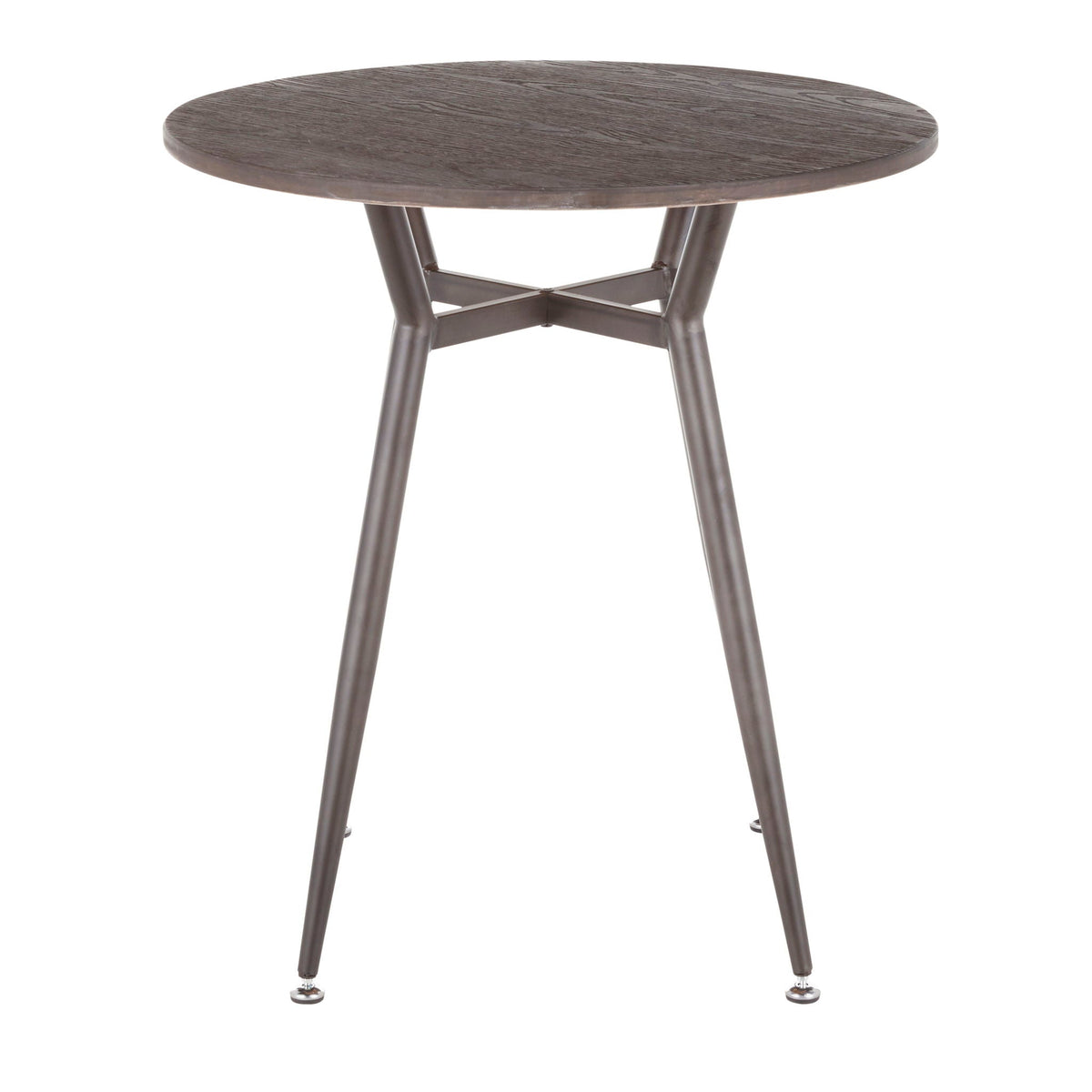 Industrial round dinette table with dark brown wood top and metal legs HouseOfZazla on Tampa Home & Garden Store
