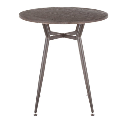 Industrial round dinette table with dark brown wood top and metal legs HouseOfZazla on Tampa Home & Garden Store
