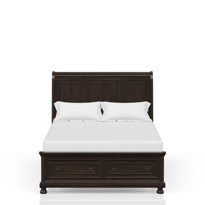 Elegant Antique Storage Bed with Drawers