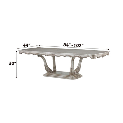 Gorsedd Dining Table gold finish with extendable, ornate carved legs on Tampa Home & Garden Store