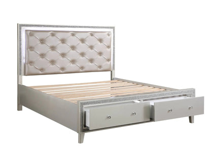 Sliverfluff Bed With LED Lighting and Headboard