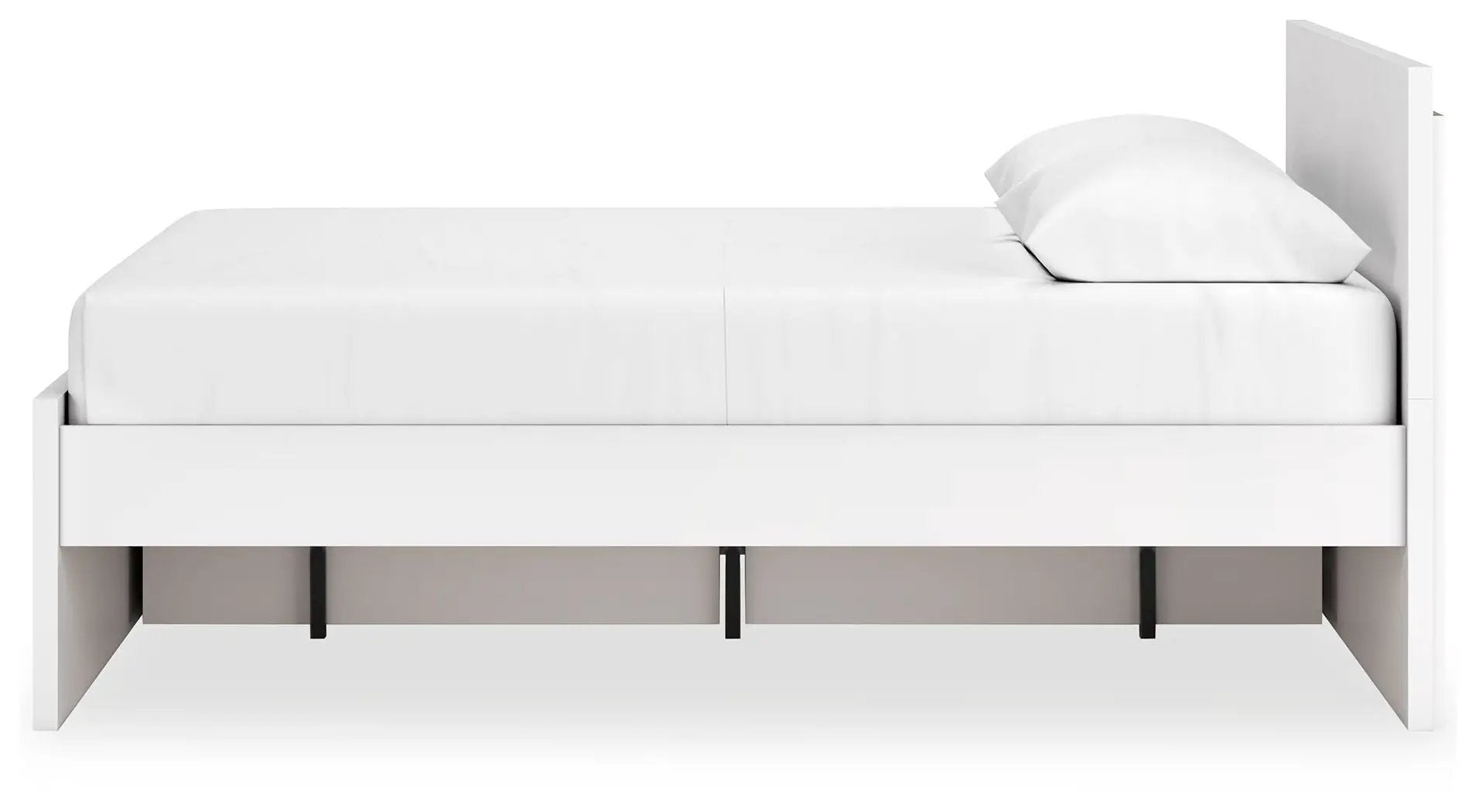Onita Panel Platform Bed white finish with built-in under-bed storage drawers on Tampa Home & Garden Store