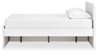 Onita Panel Platform Bed white finish with built-in under-bed storage drawers on Tampa Home & Garden Store