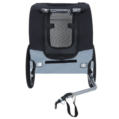 Large Folding Bike Trailer for Dogs all-terrain pet carrier in black/gray, 66lb capacity on Tampa Home & Garden Store