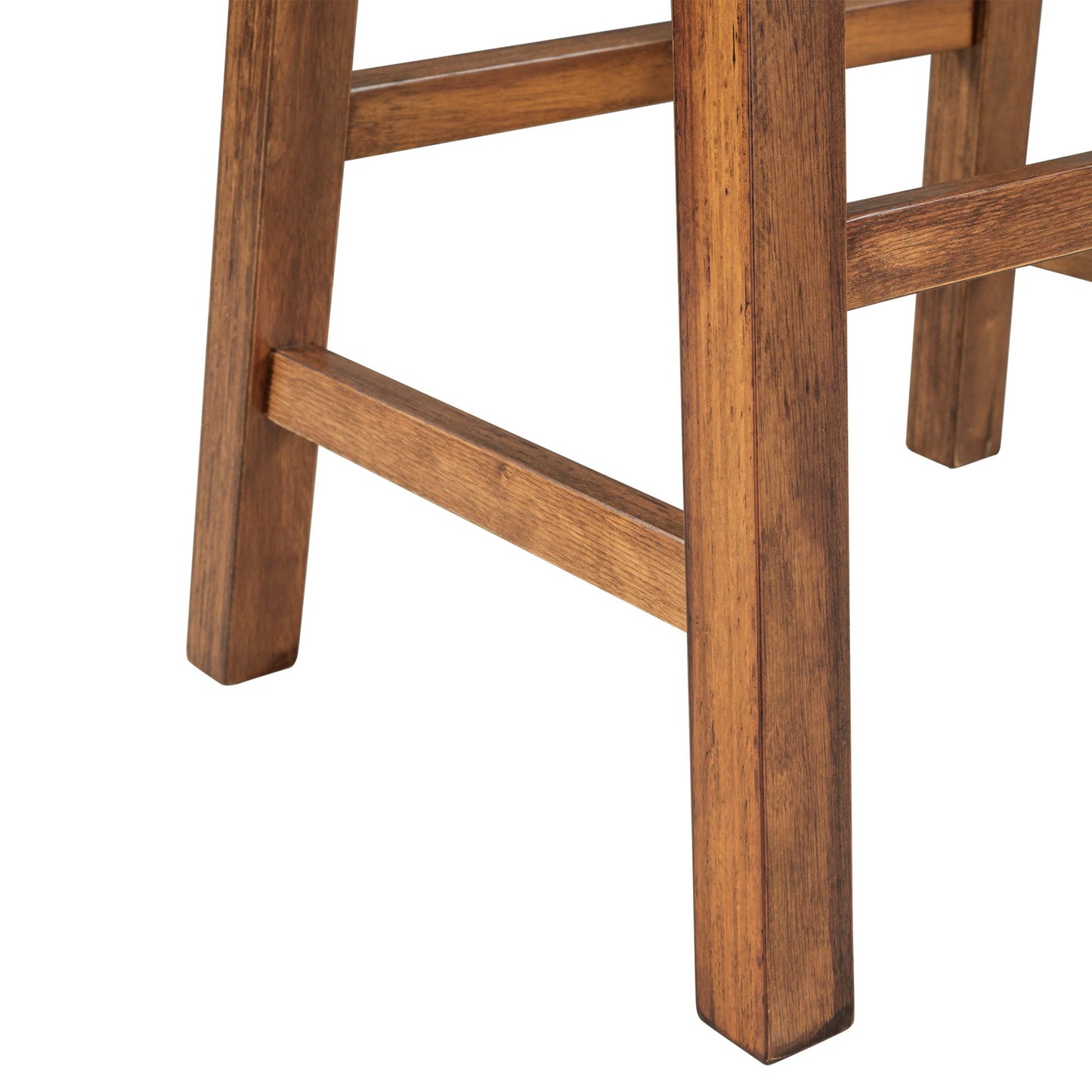 Rustic Kitchen Island and Two Wooden Bar Stools