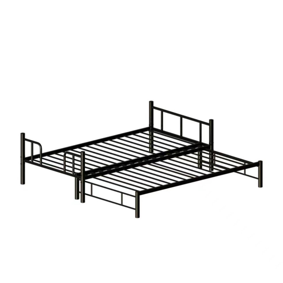 Twin size metal pull-out bunk bed with ladder in black steel by HouseOfZazla on Tampa Home & Garden Store