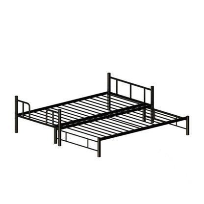Twin size metal pull-out bunk bed with ladder in black steel by HouseOfZazla on Tampa Home & Garden Store