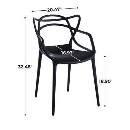 Dining Chair Set of 4 Black Plastic chairs by HouseOfZazla on Tampa Home & Garden Store
