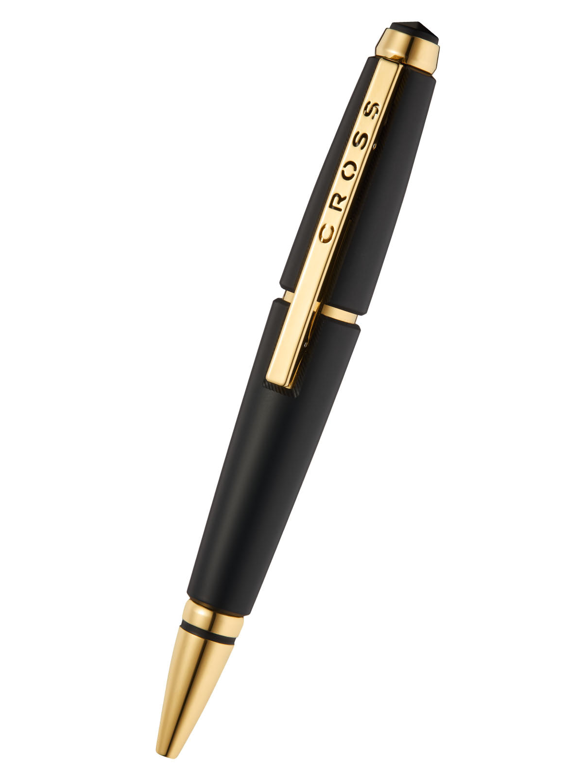 Cross Edge Matte Black Lacquer Rollerball Pen with Gold PVD appointments and Selectip tip on Tampa Home & Garden Store