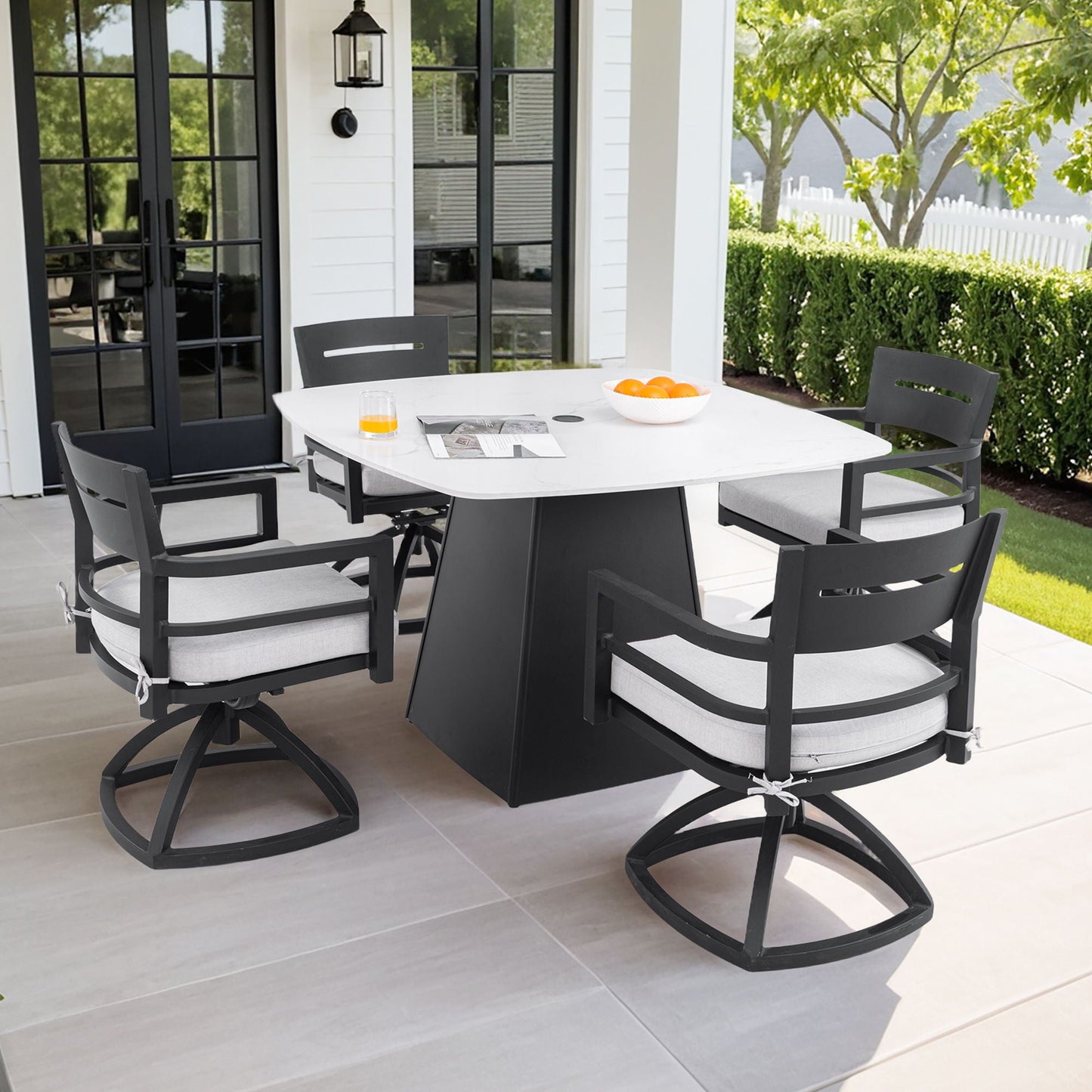 Outdoor Patio and Squircle Dining Table Set