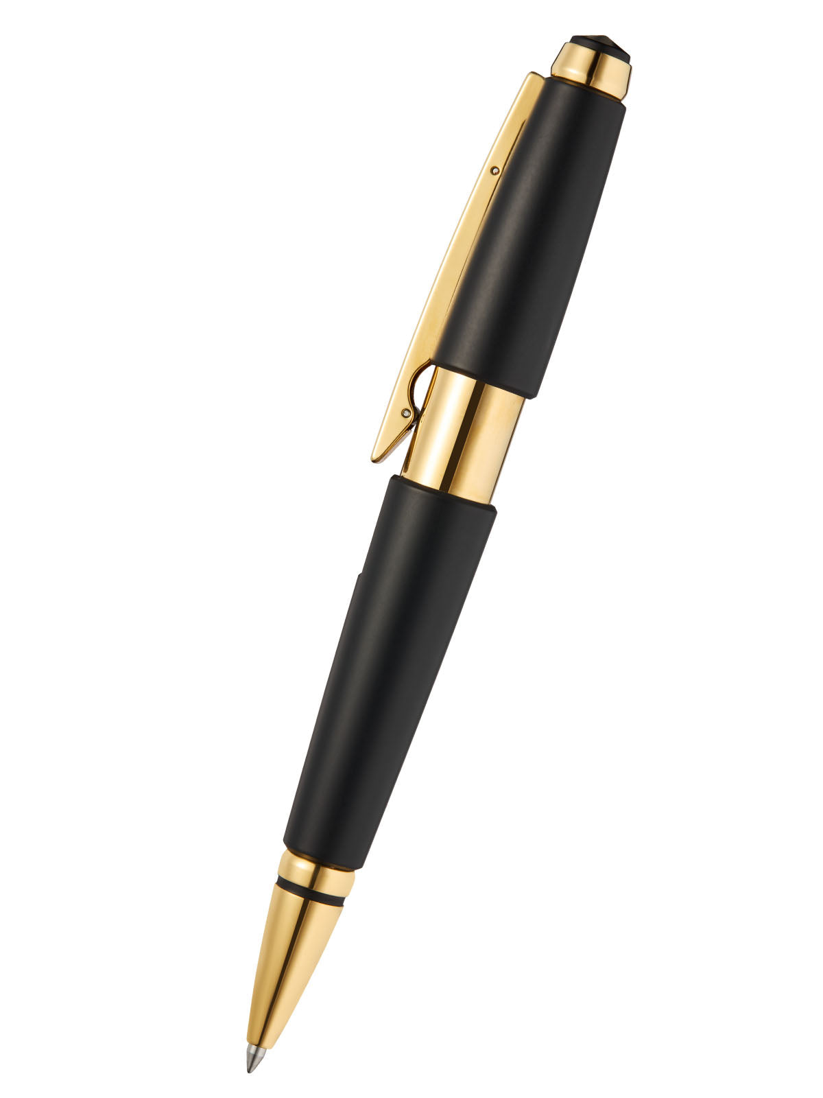 Edge matte black lacquer rollerball pen with gold PVD trim and clip by A.T. Cross on Tampa Home & Garden Store