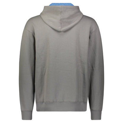 USA Georges Bank Hoodie back view gray hoodie with attached hood and blue neck display on Tampa Home & Garden Store