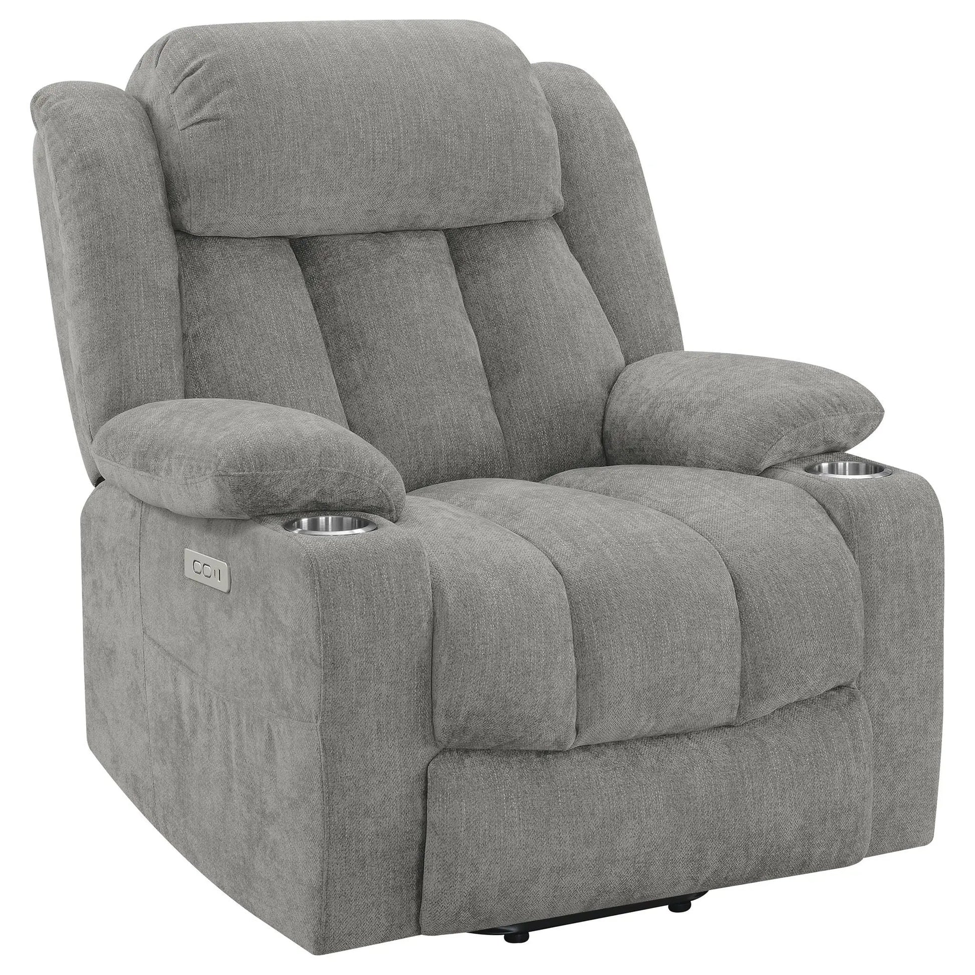 Beca power lift recliner with cupholders and USB charging gray fabric by Unique Piece Furniture on Tampa Home & Garden Store