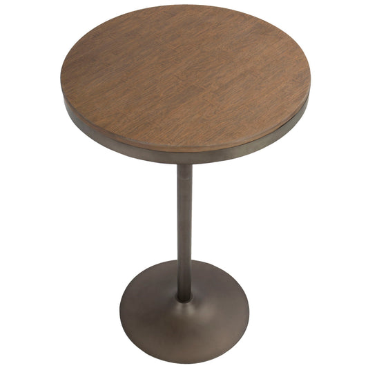 Dakota Industrial Adjustable Bar Dinette Table antique brown wood top by HouseOfZazla on Tampa Home & Garden Store