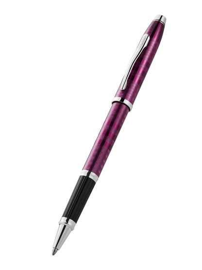 Century II Midnight Plum rollerball pen with patterned barrel and chrome trim by A.T. Cross on Tampa Home & Garden Store