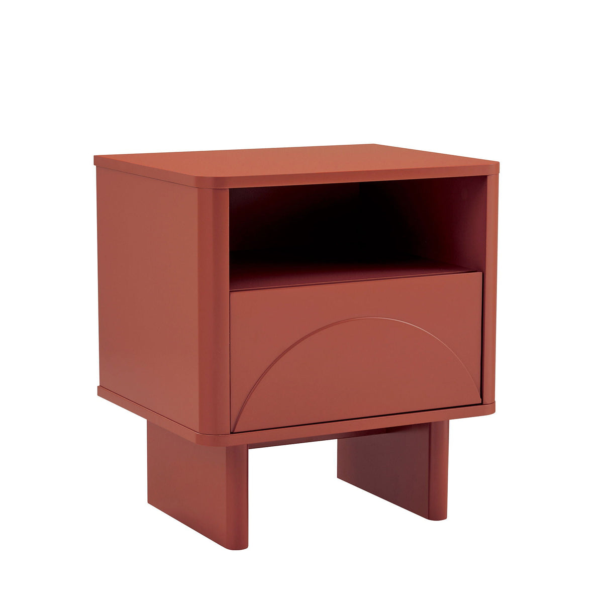 Modern accent nightstand orange with drawer and open shelf by HouseOfZazla on Tampa Home & Garden Store