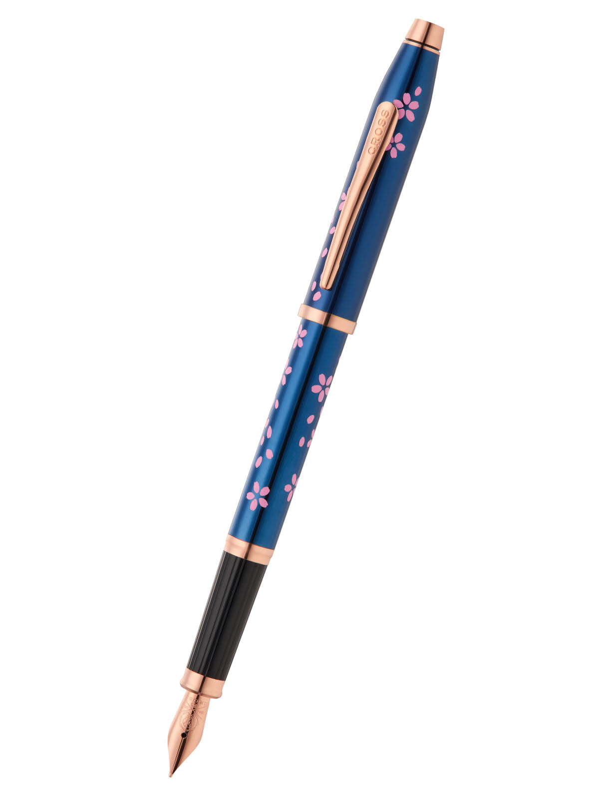 Cross Century II Cherry Blossom blue lacquer fountain pen with rose-gold trim, medium nib on Tampa Home & Garden Store