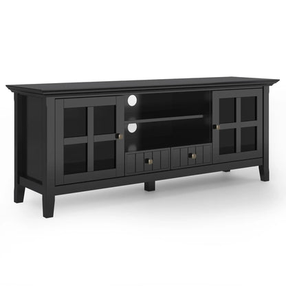 Acadian Media Stand with Glass Doors and Drawers