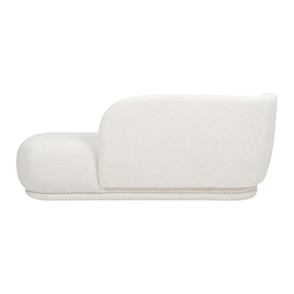 Ivory white modern rounded chaise lounge in faux sheepskin upholstery by HouseOfZazla on Tampa Home & Garden Store