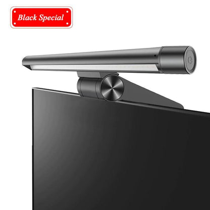Stevvex Screenbar LED Desk Lamp for PC monitor with adjustable hinge in black on Tampa Home & Garden Store