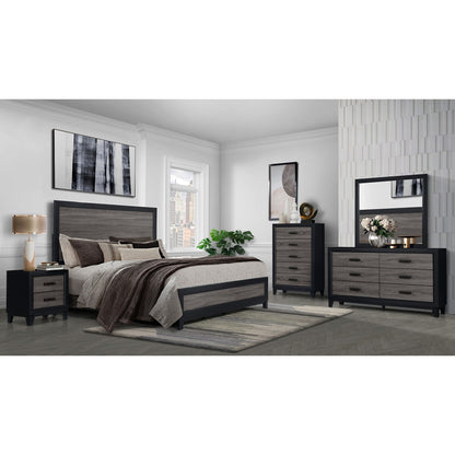 Soluto platform bed in dark wood with black frame and 2 nightstands and 2 dressers HouseOfZazla on Tampa Home & Garden Store
