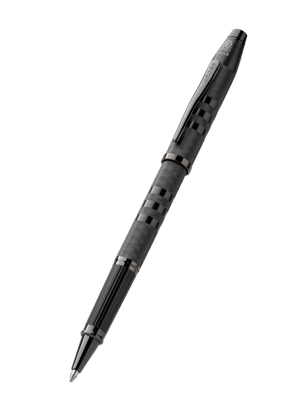 Cross Century II Midnight Black rollerball pen with textured grip on Tampa Home & Garden Store