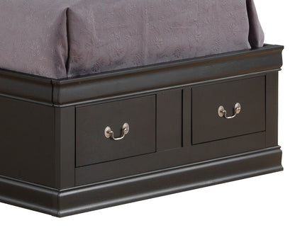 Traditional Style Bookcase Storage Bed dark brown with two under-bed drawers and metal handles on Tampa Home & Garden Store