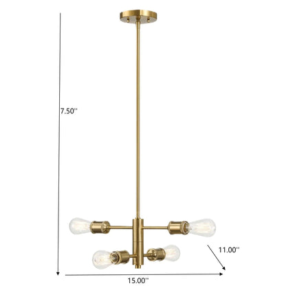 Chandelier Trellis 4-light gold fixture with clear Edison bulbs Unique Piece Furniture on Tampa Home & Garden Store