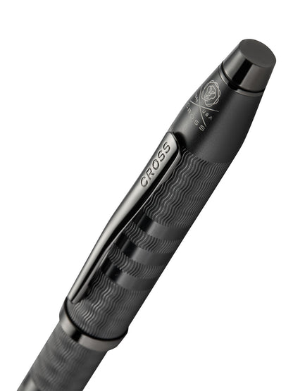 Cross Century II Midnight Black rollerball pen with textured grip and metal clip on Tampa Home & Garden Store
