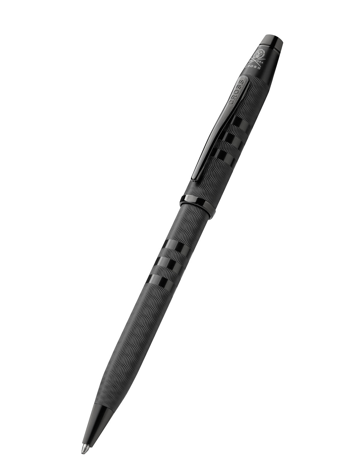 Century II Midnight Black ballpoint pen with textured grip and silver clip by A.T. Cross on Tampa Home & Garden Store