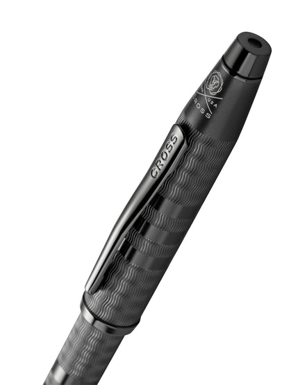 Century II Midnight Black ballpoint pen by A.T. Cross with textured grip and chrome clip on Tampa Home & Garden Store