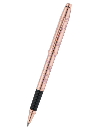 Century II Cherry Blossom Rose Gold Plated Rollerball Pen by A.T. Cross with floral motif on Tampa Home & Garden Store