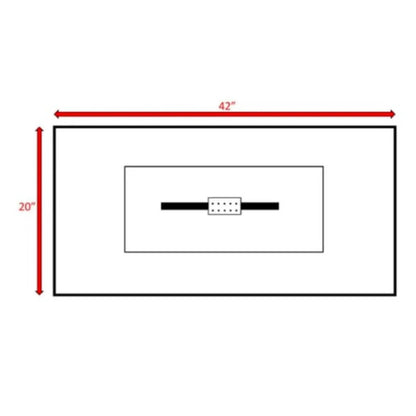 Lightweight Design Propane / Natural Gas Fire Pit Table 42" wide by 20" deep with burner on Tampa Home & Garden Store