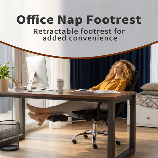 Executive office chair with foot rest, adjustable height, black swivel Unique Piece Furniture on Tampa Home & Garden Store