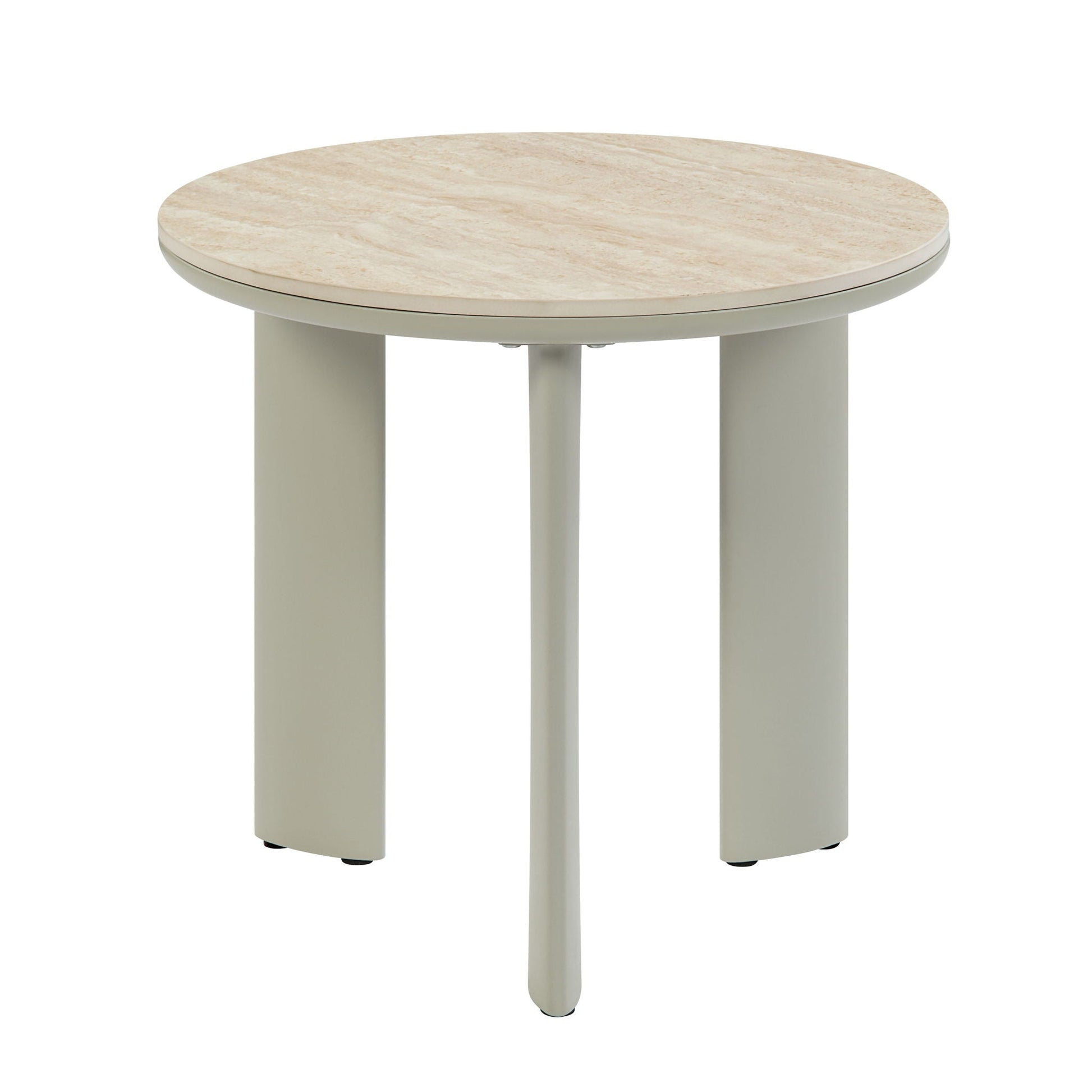Ingram ceramic top coffee table by HouseOfZazla with beige marble top and four pale legs on Tampa Home & Garden Store